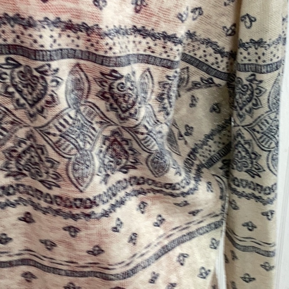 Boho Patterned Open Front Sweater - image 2